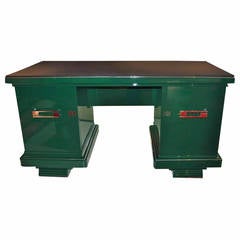Art Deco Desk in Jaguar Racing Green