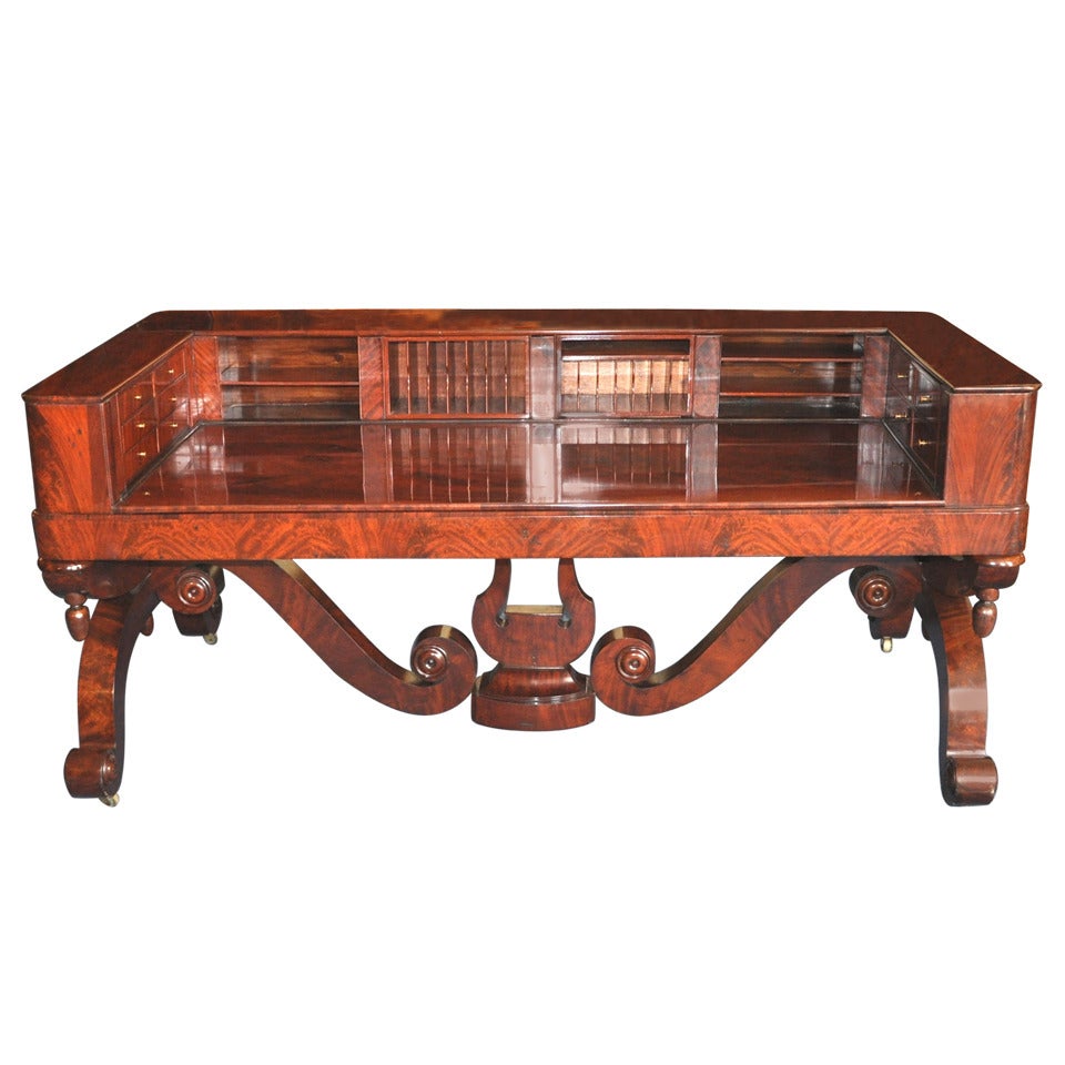 Antique Biedermeier Mahogany Desk from 1830