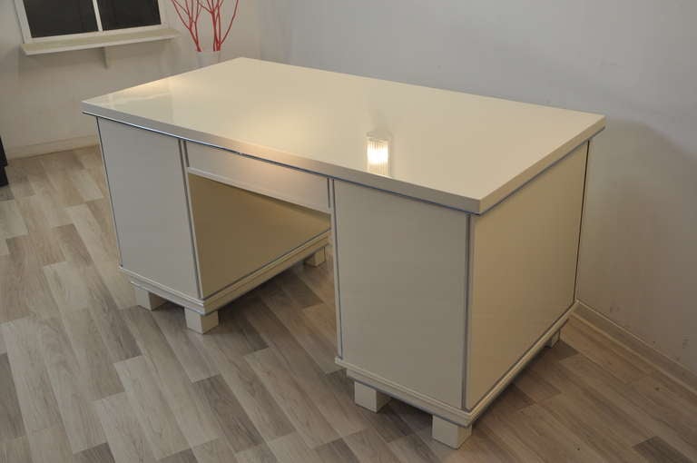 White Art Deco Desk For Sale at 1stdibs
