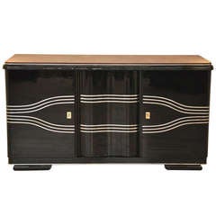 Exceptional Art Deco Sideboard with Leather Panel
