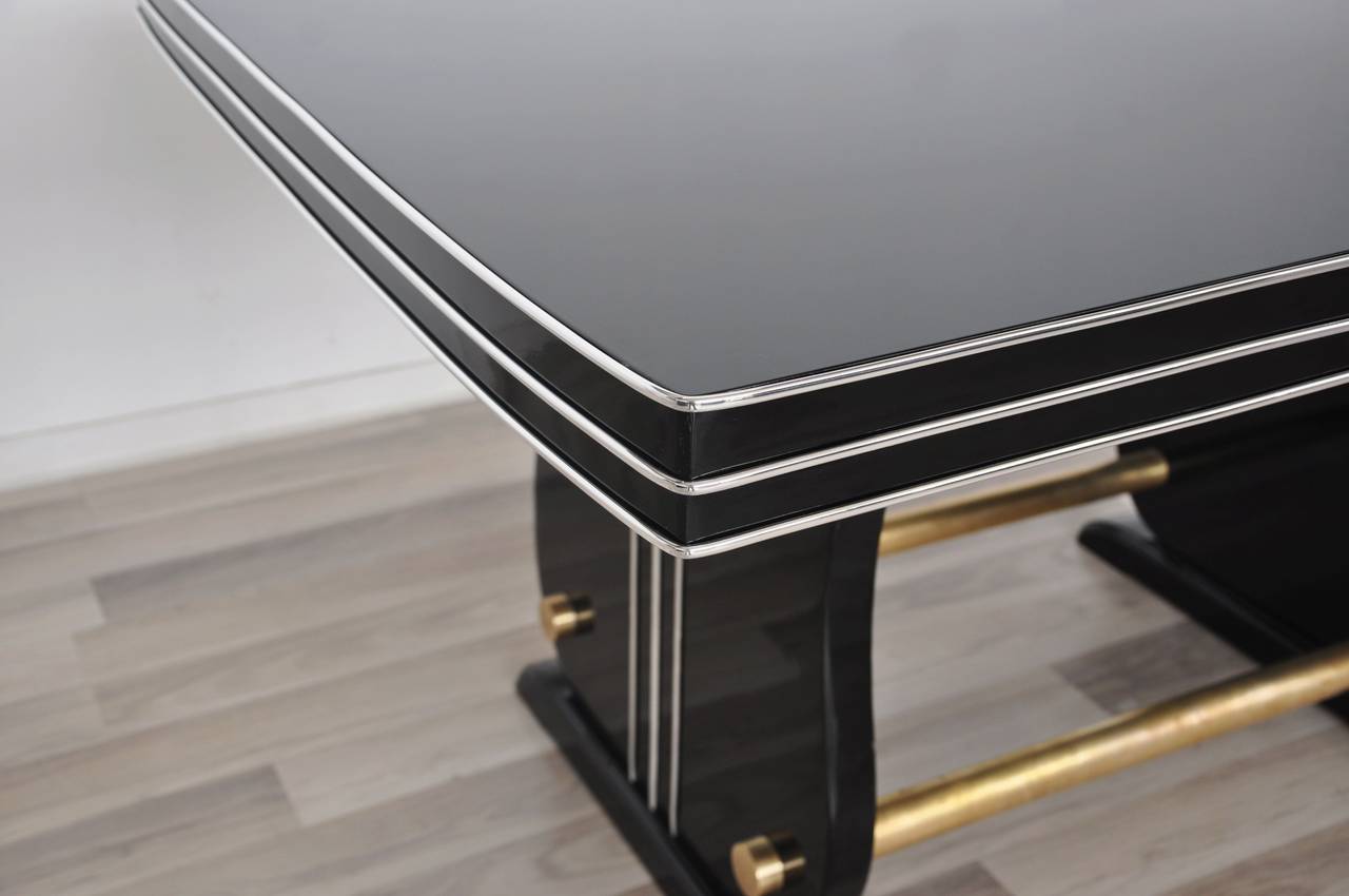 Art Deco Living Room Table with Brass 3