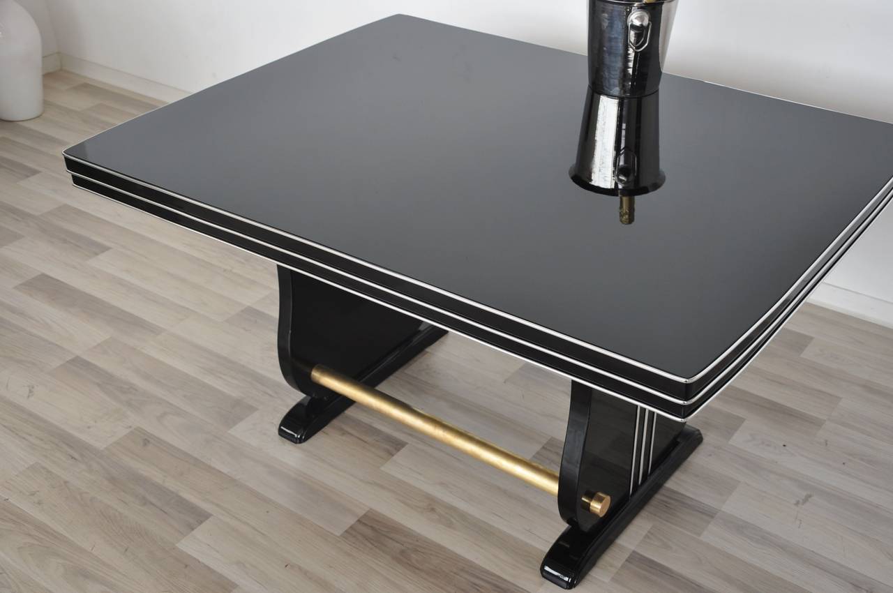 Art Deco Living Room Table with Brass 4