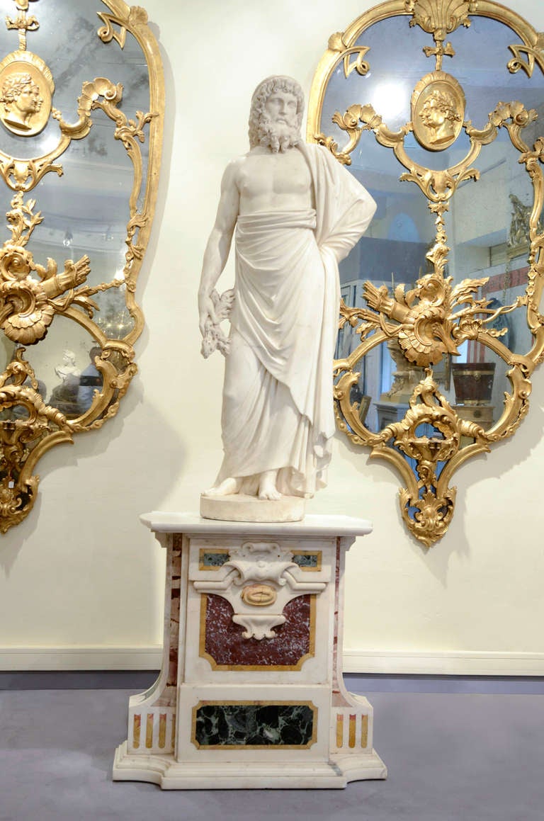 White Carrara Marble Statue from the Rome Neoclassical Period For Sale 2