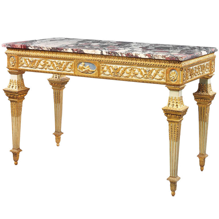 North Italian Parcel-Gilt Console Table, Turin, Late 18th Century