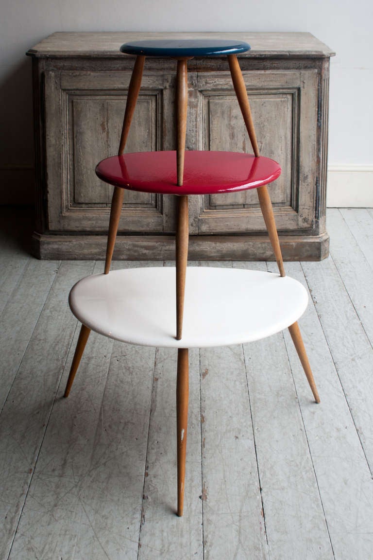 Mid-20th Century Nest of Painted Ercol Pebble Tables For Sale