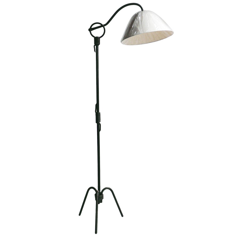 Jean Royere Painted Wrought Iron Floor Lamp For Sale