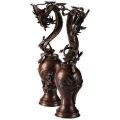 Pair of Dragons in Bronze