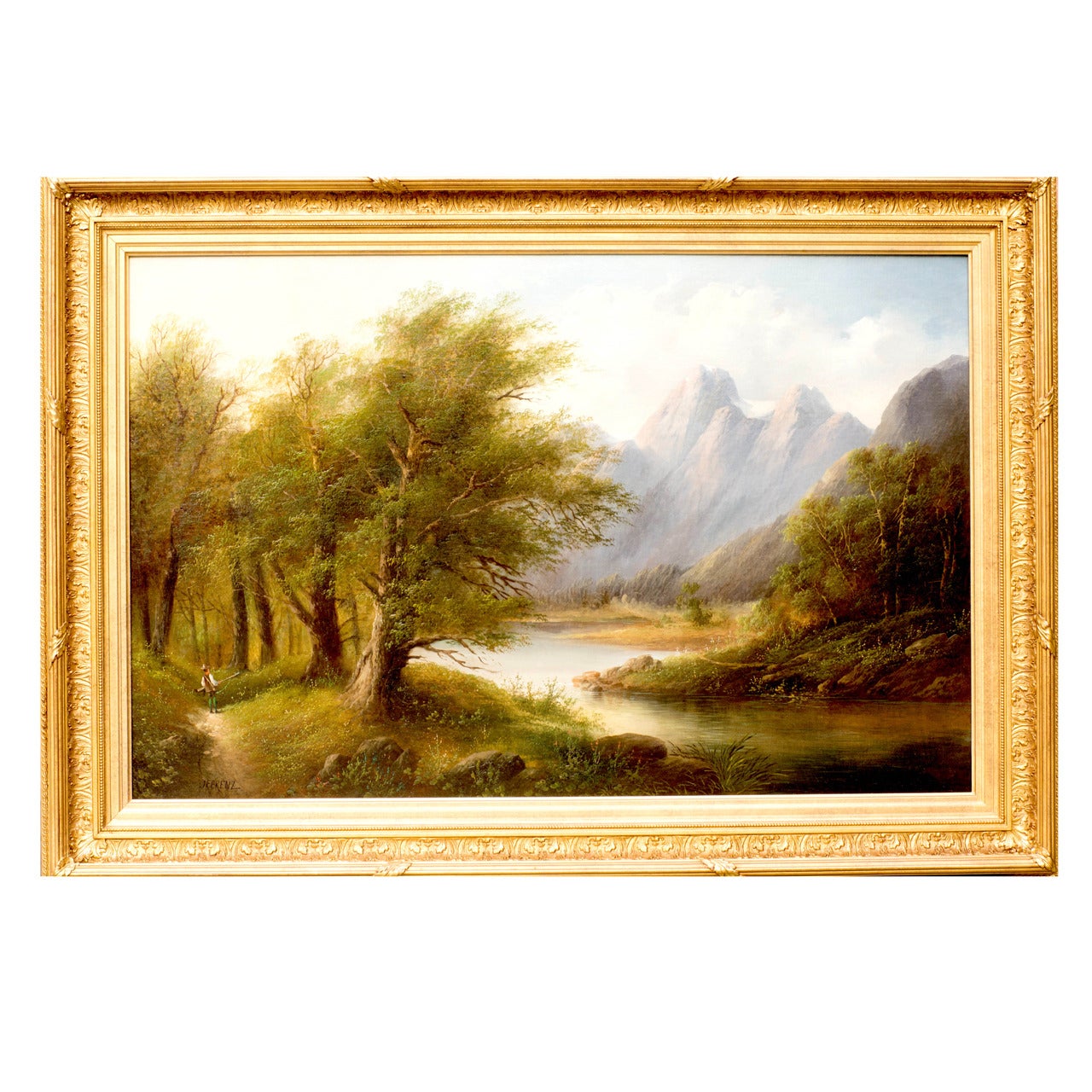"A Path in the Alps" Painting by J. Ferenz