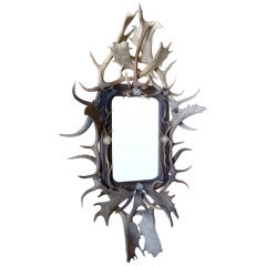 Antique Monumental Antler Mirror from Germany 19th Century