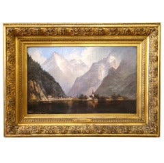 Antique "A Lake in Switzerland" by Edwin Deakin