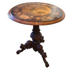 19th Century Carved and Inlaid Italian Table