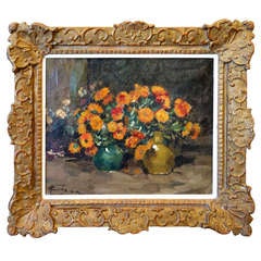 "Still-Life with Orange Flowers" by Baron Herman Courtens