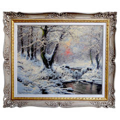 "Le ruisseau d'hiver" Peinture de Laszlo Neogrady
