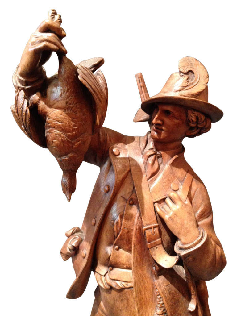 Swiss Exceptional Black Forest Hunter Figure by Johann Huggler