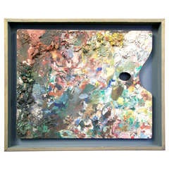 Pair of Framed Aluminum Artist Palettes with Great Character