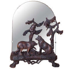 19th Century Black Forest Bear Mirror