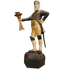 Early 19th Century Carved and Painted German Man Statue Early 19th Century Carved and Painted German Man Statue