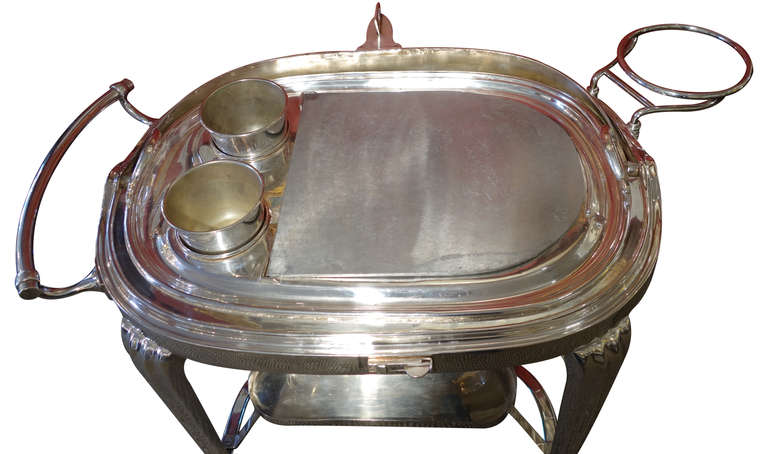 British 1920's Silver Plated Meat Serving Trolley Drake of London