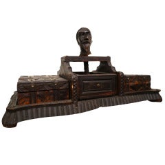Great Carved Continental Card Press with Decorative Head