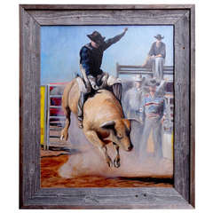 "Focus" by James Van Fossan Bull Riding Painting