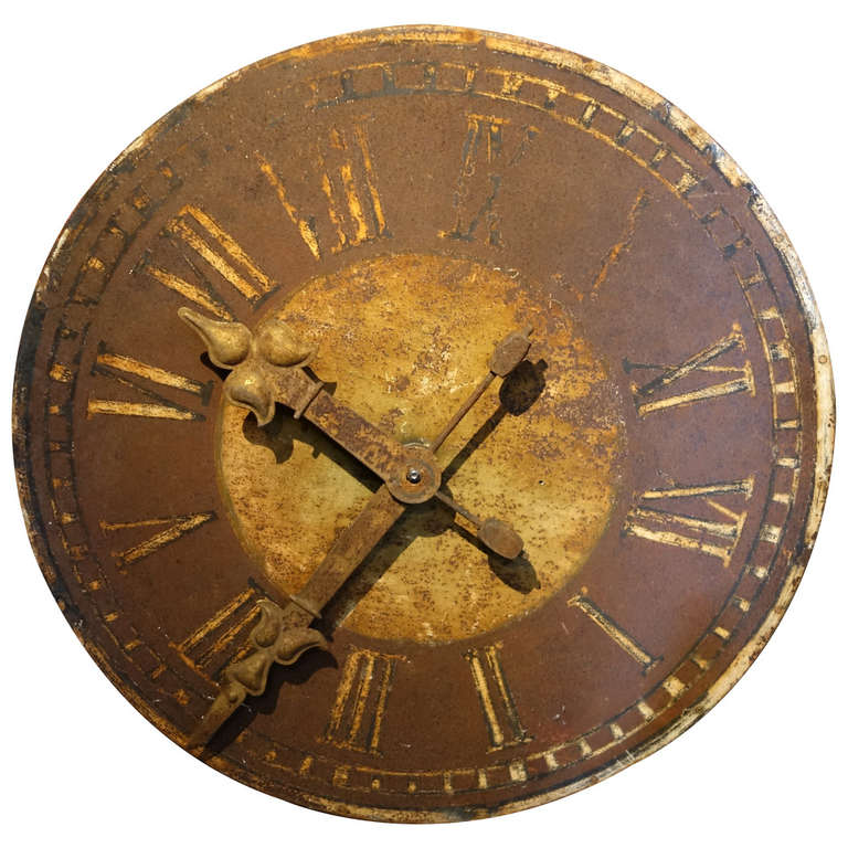 European Clock Face with Character For Sale at 1stDibs