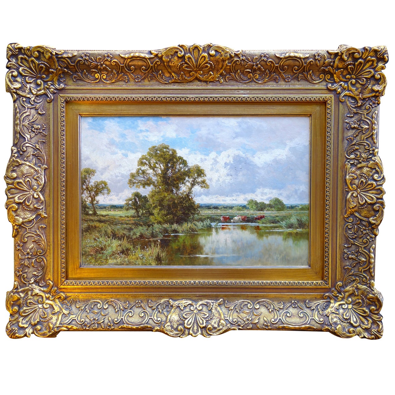 "English Countryside Scene" Painting by English Artist Henry Parker