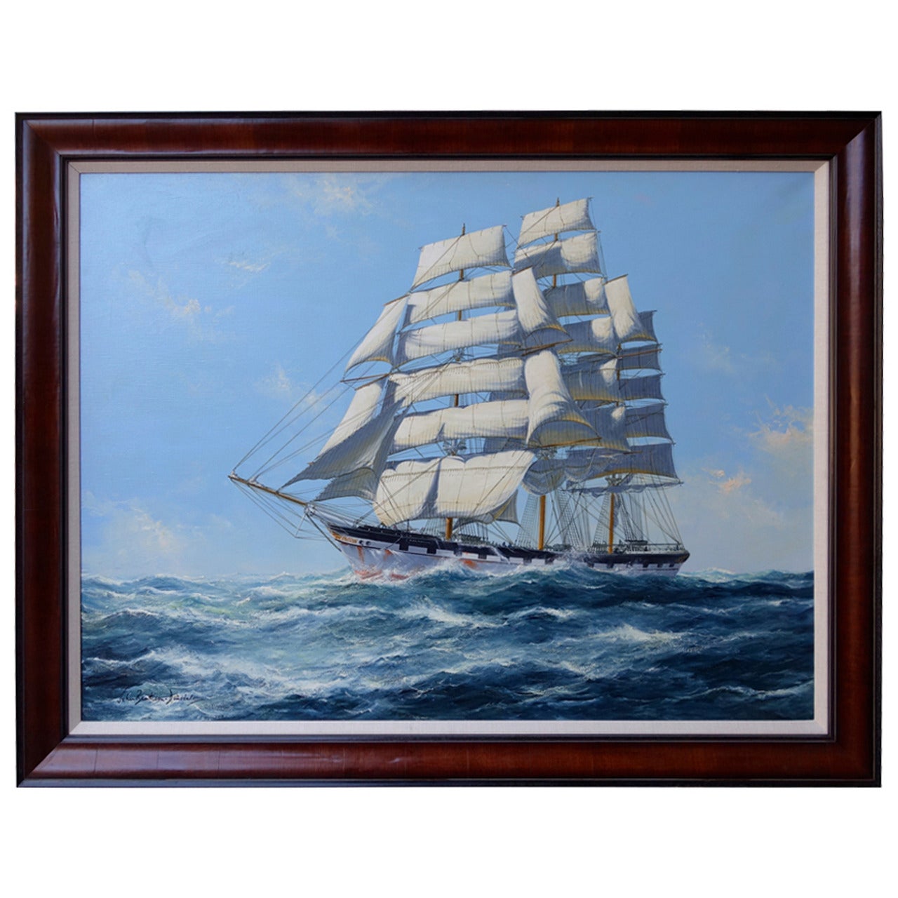 "Clipper Ship Under Full Sail" Painting by John Bentham-Dinsdale