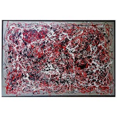 Mid-Century Modern Pollock Type Drip Painting