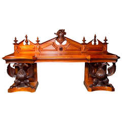 Antique Magnificent Irish Mahogany Sideboard Attributed to Strahan of Dublin