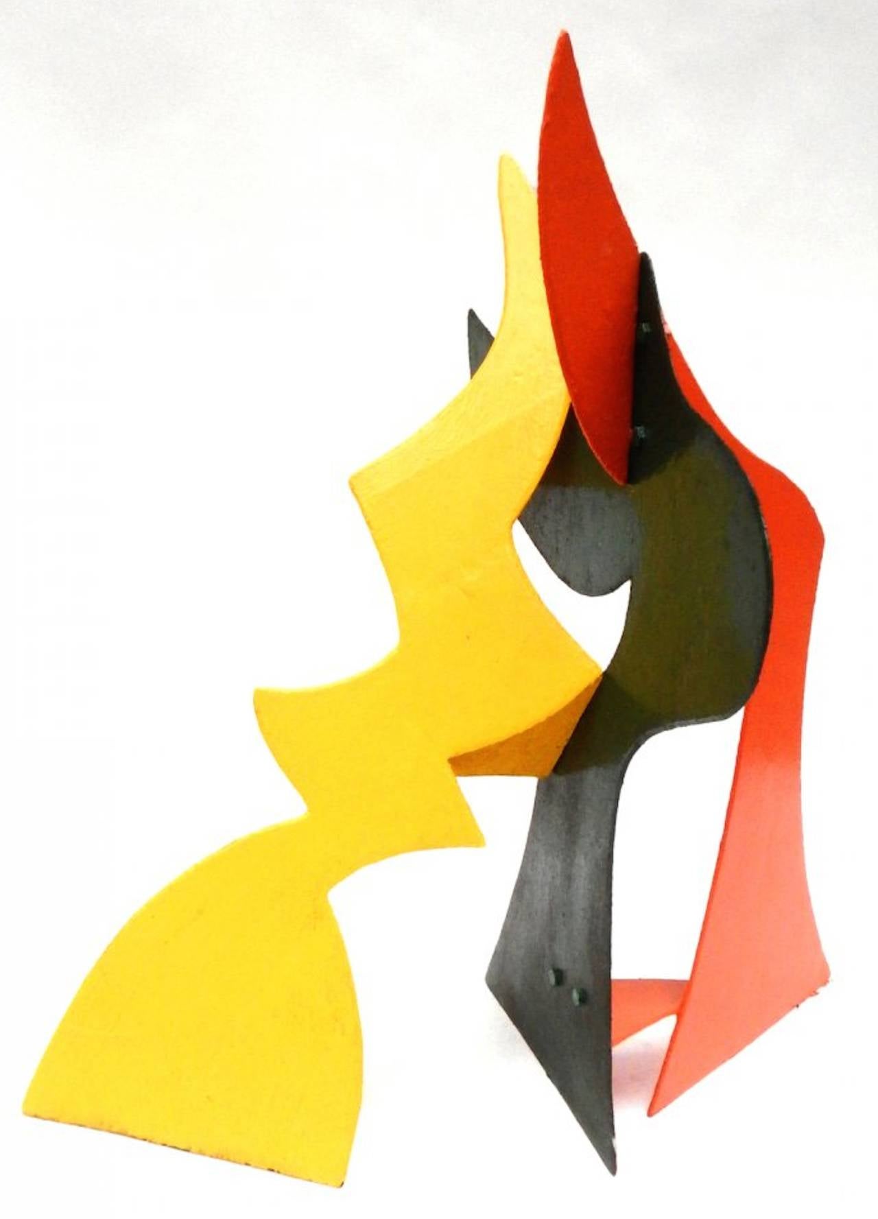 Mid-Century Modern Outdoor Steel Abstract Sculpture in Colors by David Hayes