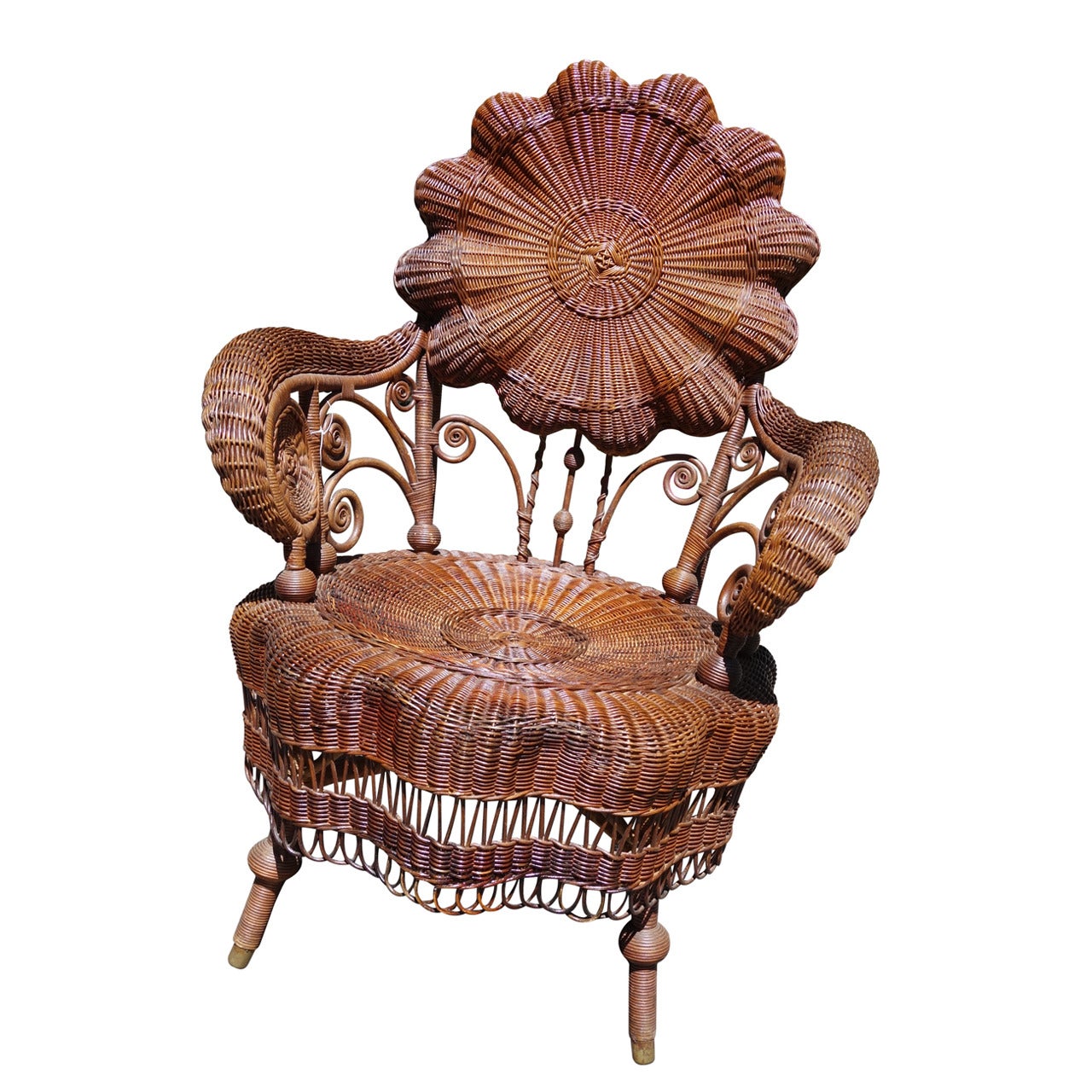 American Victorian Attributed Heywood Wakefield Wicker Armchair