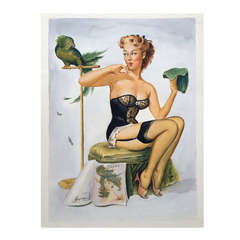 Vintage "Pin Up" Illustration Very Well Executed After Gil Elvgren