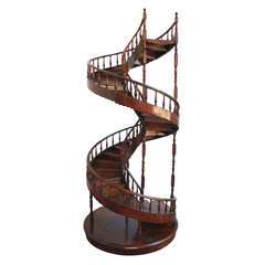 Antique Impressive Spiral Staircase Model of Great Proportion, circa 1900