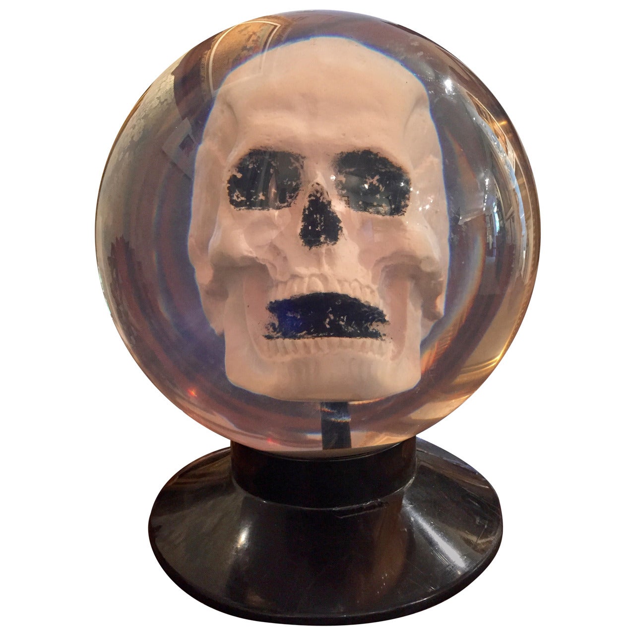 Your Very Own Plaster Skull Encased in a Clear Un-Drilled Bowling Ball