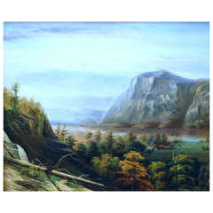 Pintura paisajista del valle del río Hudson del siglo XIX