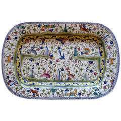 Very Fine Detail Painted Portugese Platter by Nazari for Smithsonian