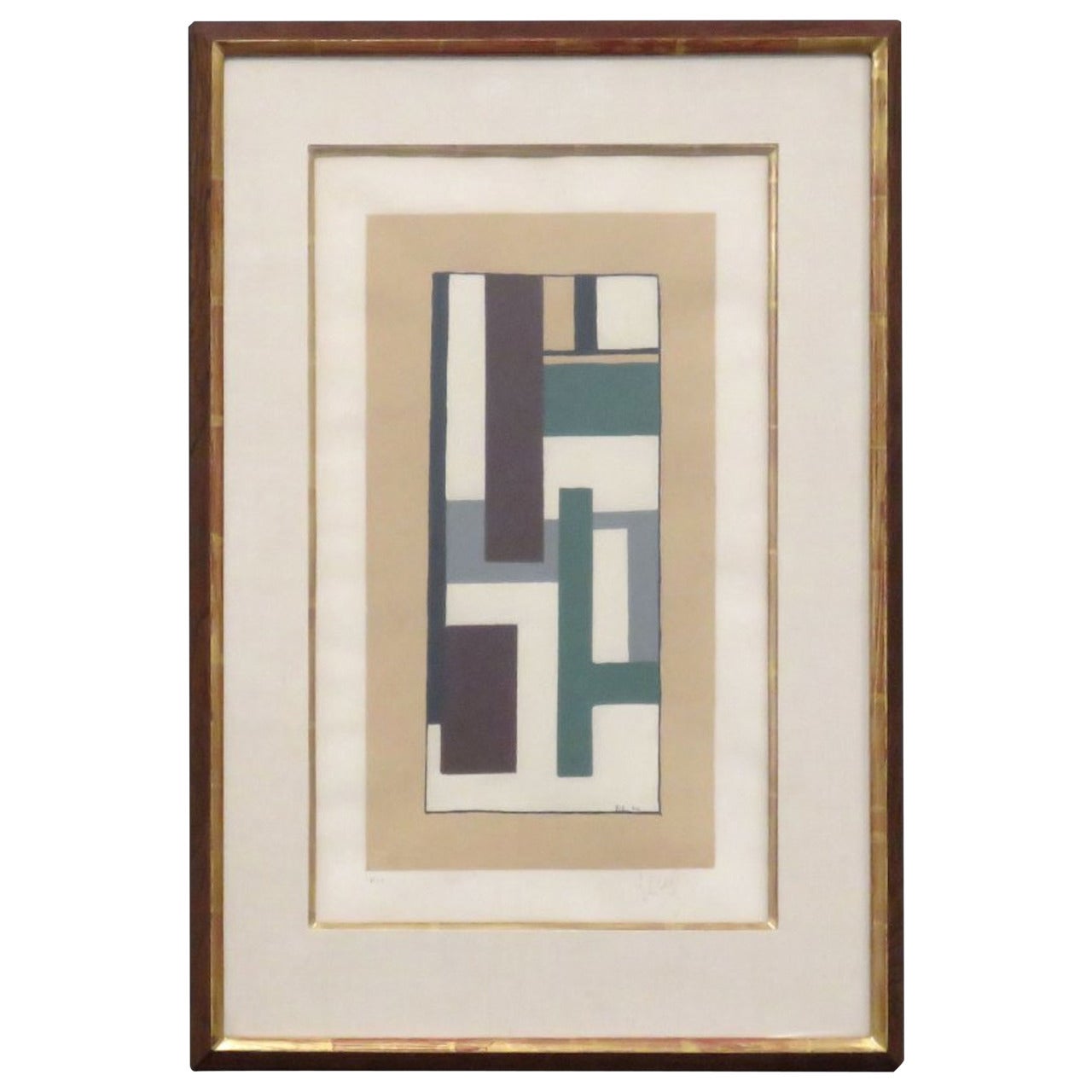 "Geometric Abstract" Framed Serigraph by Fernand Léger