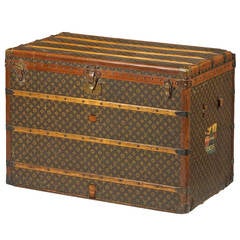 early 1920 Louis Vuitton monogram cabin trunk with insert - Pinth Vintage  Luggage