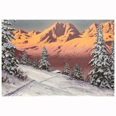 "Tyrol Sunset" Painting by Austrian Artist Hans Barma
