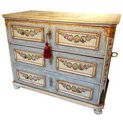 Paint Decorated 19th Century German Chest of Drawers
