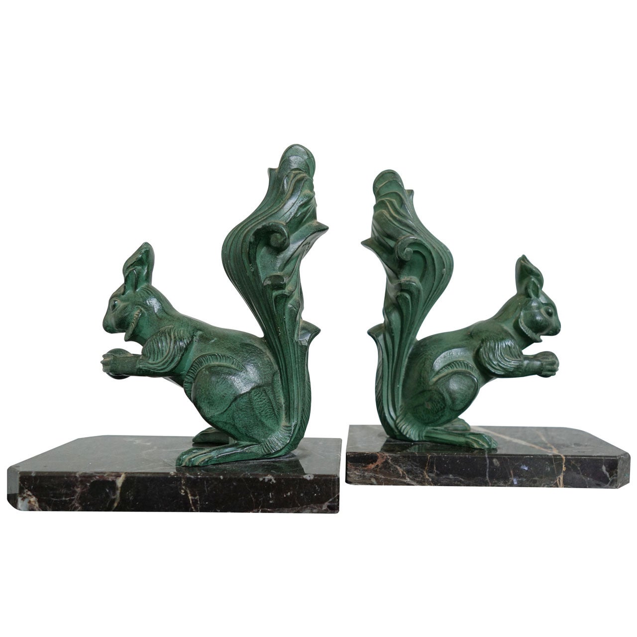 Great Pair of Art Deco Squirrel Bookends, French, 1930s
