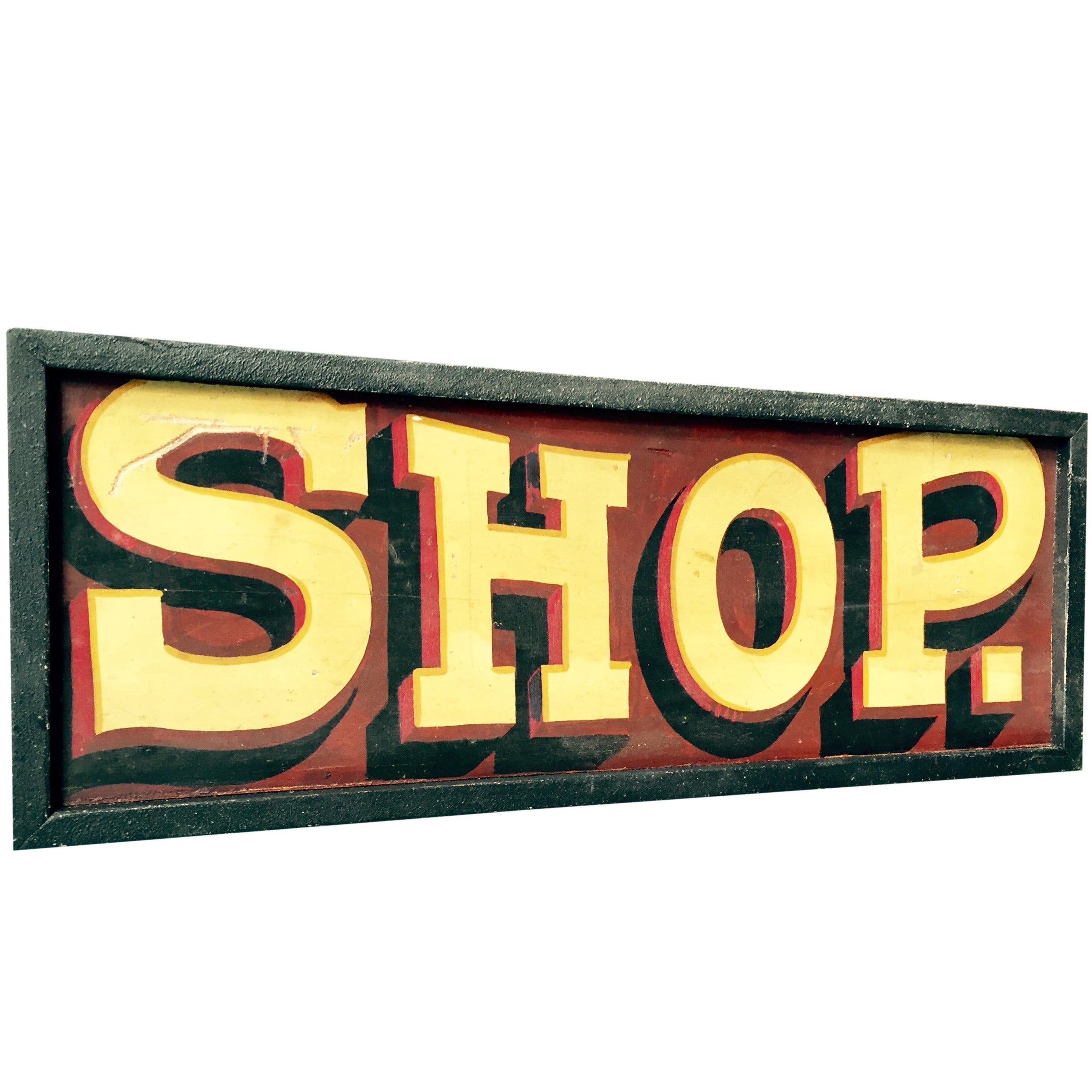 Fancy Raised Letter "Shop" Sign