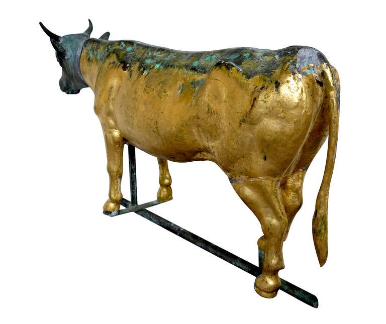 American Cow Weathervane J.W. Fiske with Great Surface