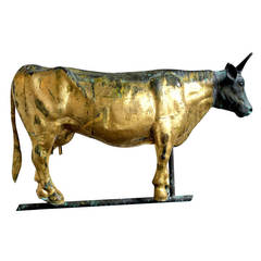 Cow Weathervane J.W. Fiske with Great Surface