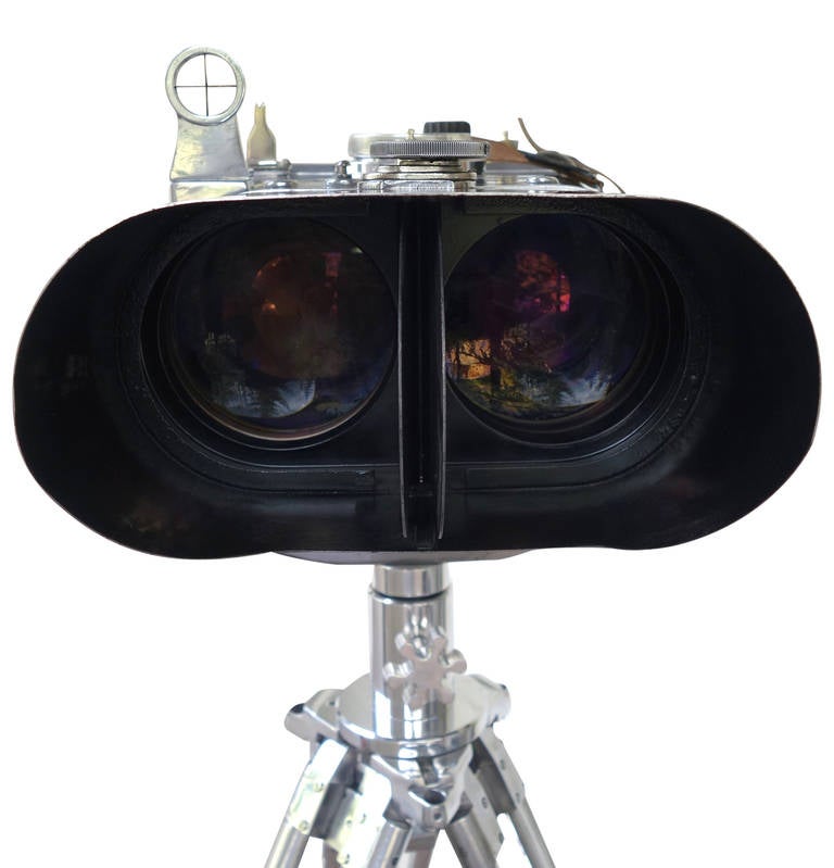 Impressive Russian Naval Binoculars on Polished Stand In Excellent Condition In Wiscasset, ME