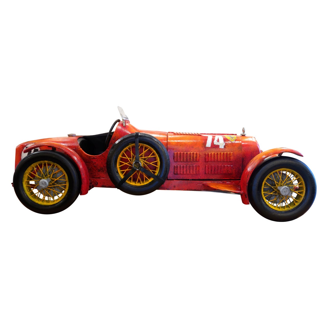 Outstanding Wood Alfa Romeo Ferrari Wooden Sculpture by Paul Jacobsen