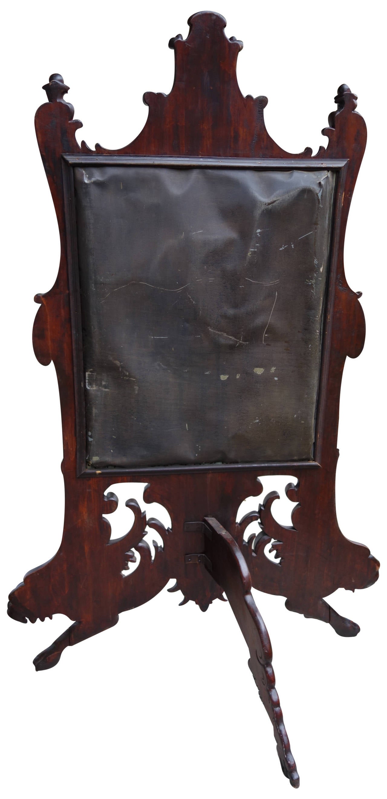 Austrian Monumental Continental Black Forest Style Carved Fire Screen, circa 1900