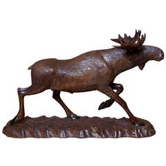 Black Forest Carved Moose c. 1940