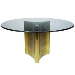 Mastercraft Brass Single Pedestal Center Table