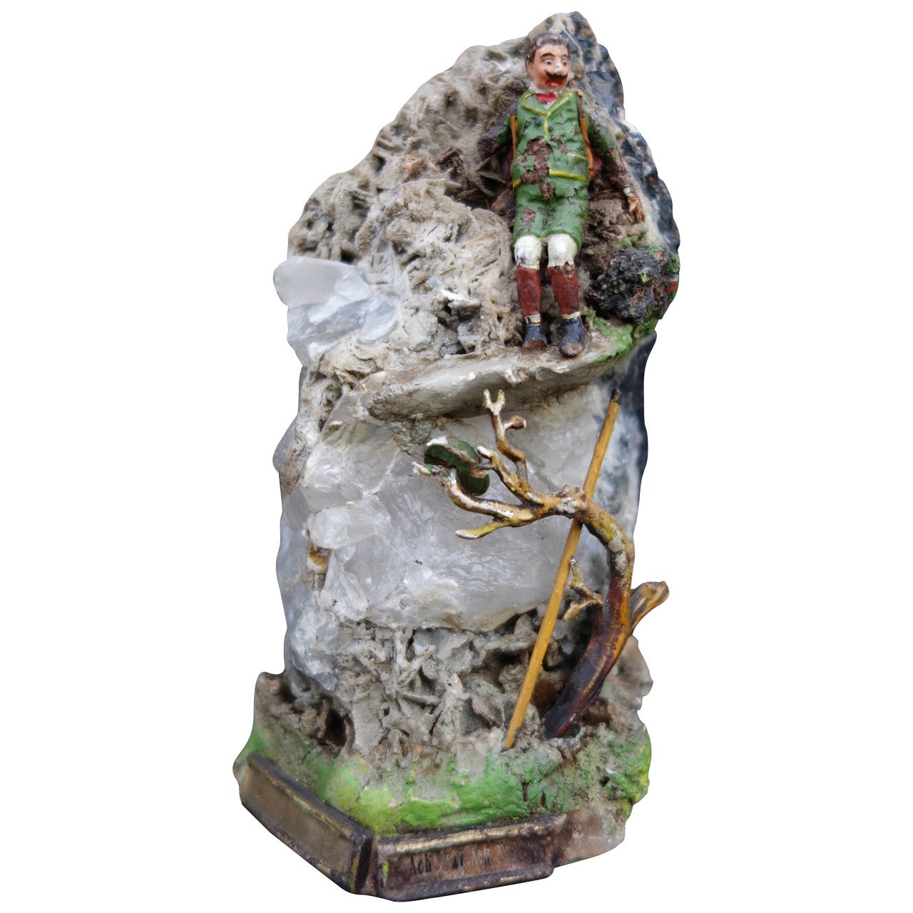 Very Rare 19th Century Austrian Vienna Cold Painted Climber Sculpture